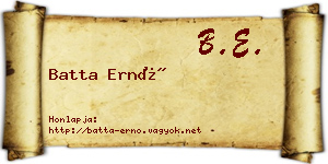 Batta Ernő névjegykártya